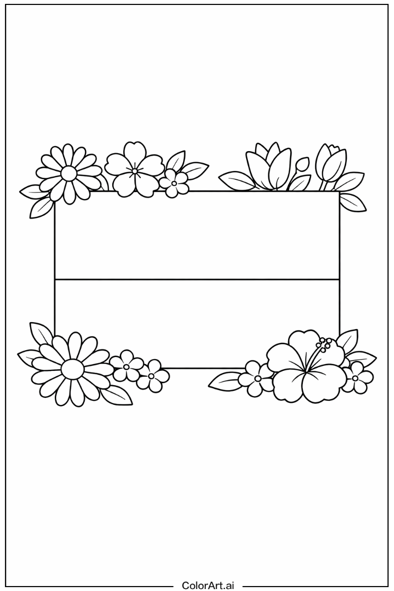 monaco flag with Flowers 3