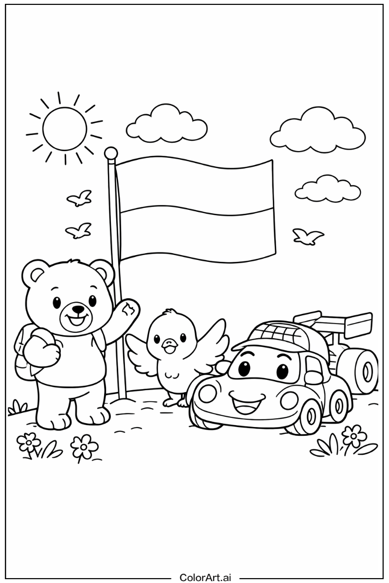 monaco flag with Friends 4