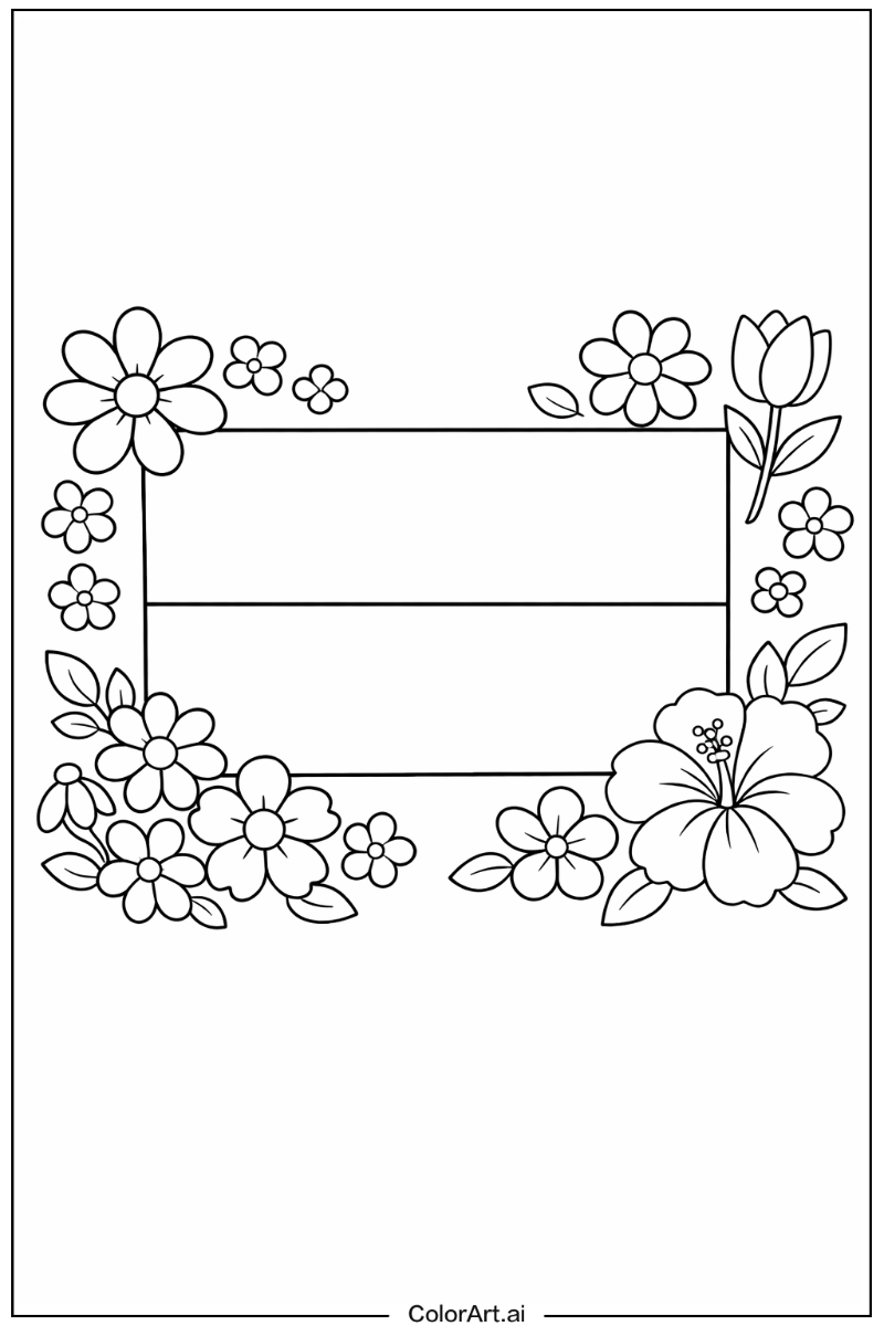 monaco flag with Flowers 4