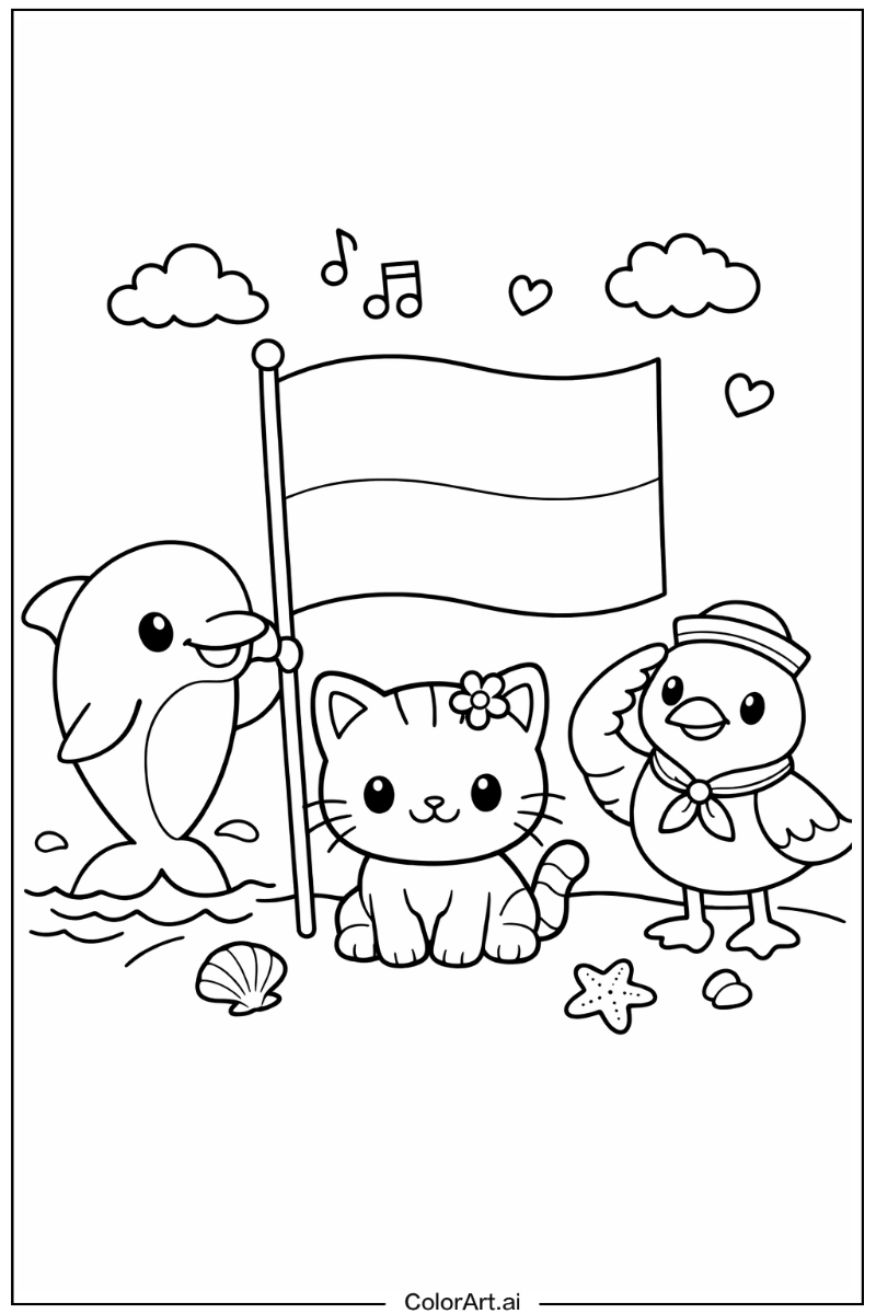 monaco flag with Friends 1