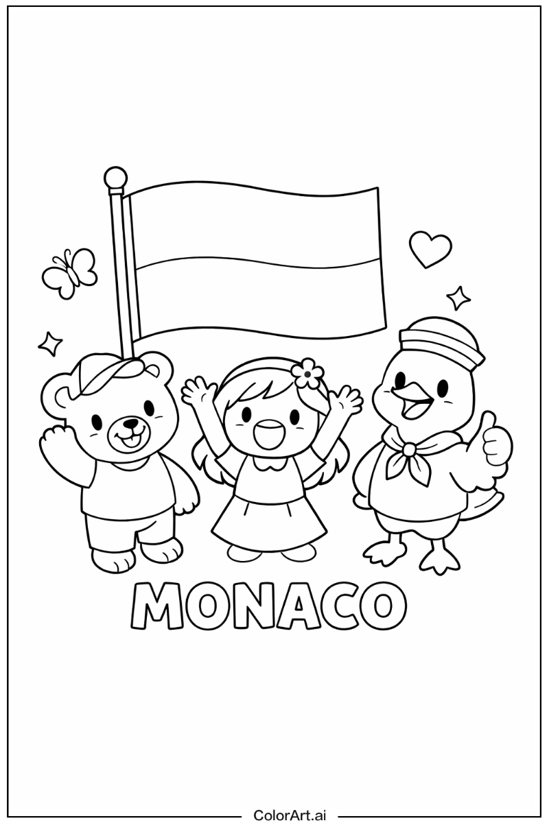 monaco flag with Friends 5