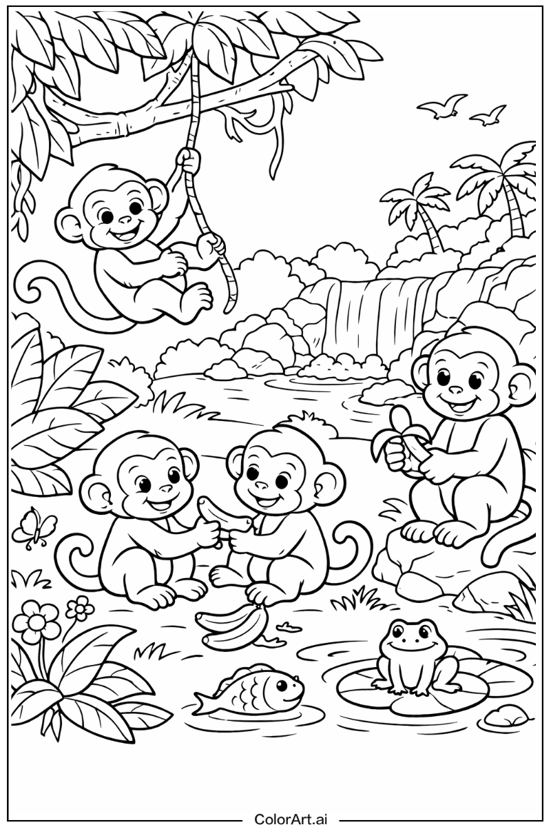 50 Free monkey Coloring Pages