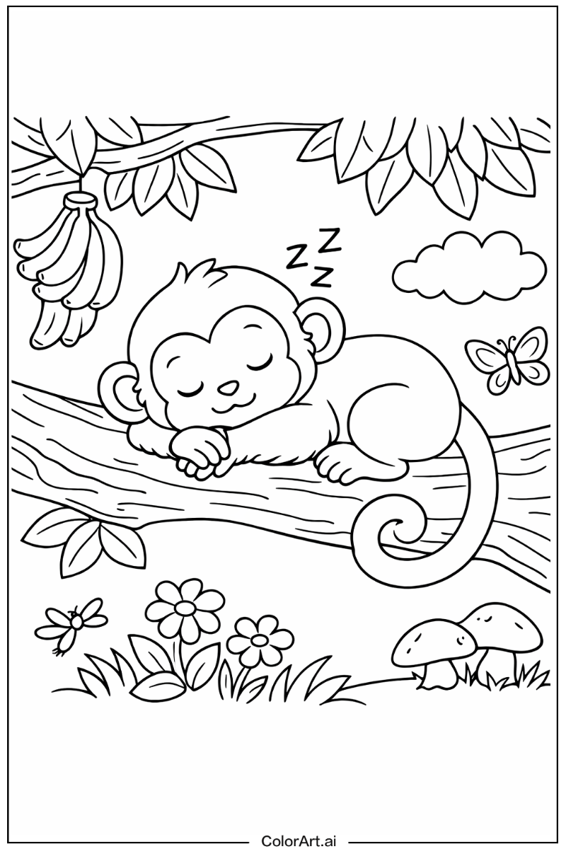 Monkey with Sleeping monkey Theme