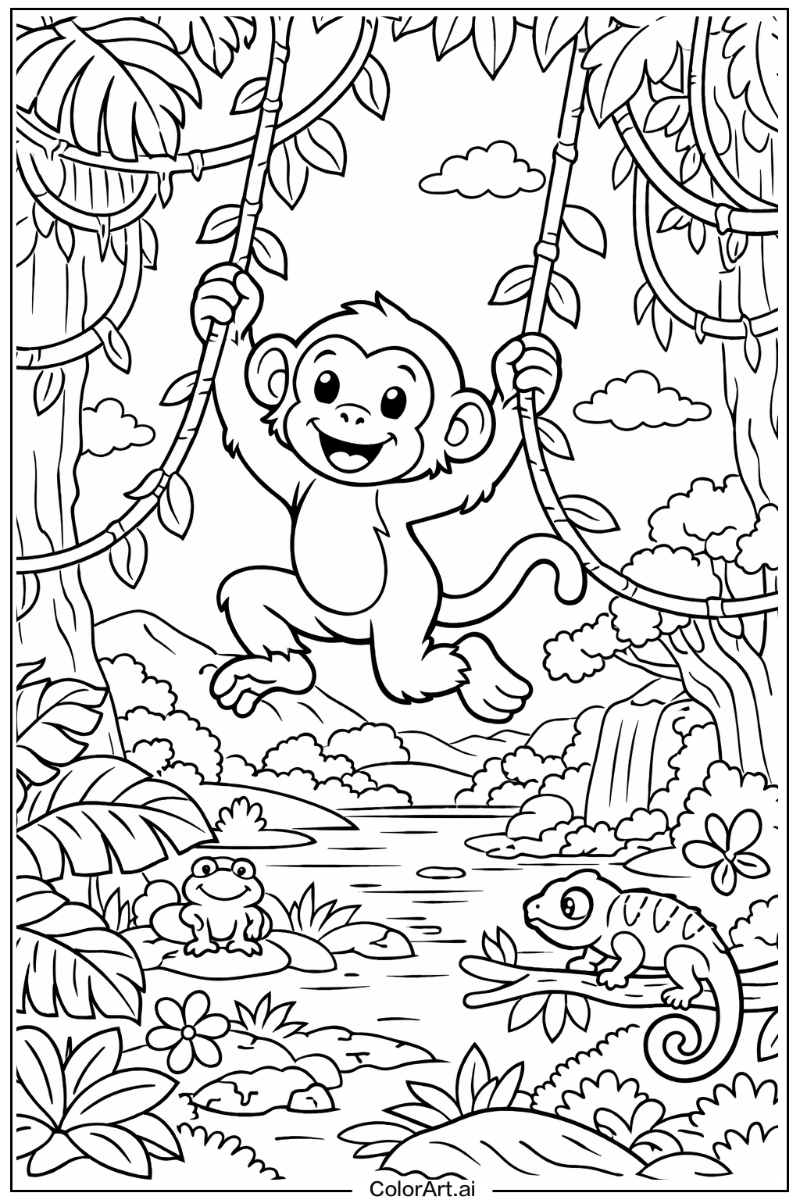 Monkey with Swinging vines Theme