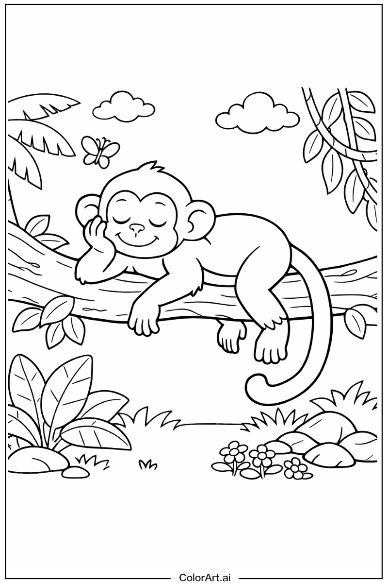 Resting Monkey Scene