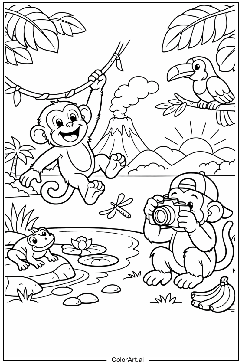 Monkey with Funny monkey Theme