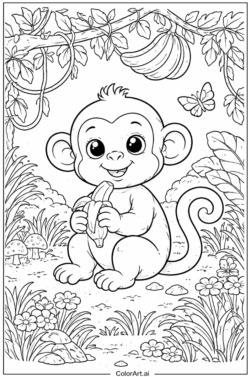 Young monkey Monkey Design 2