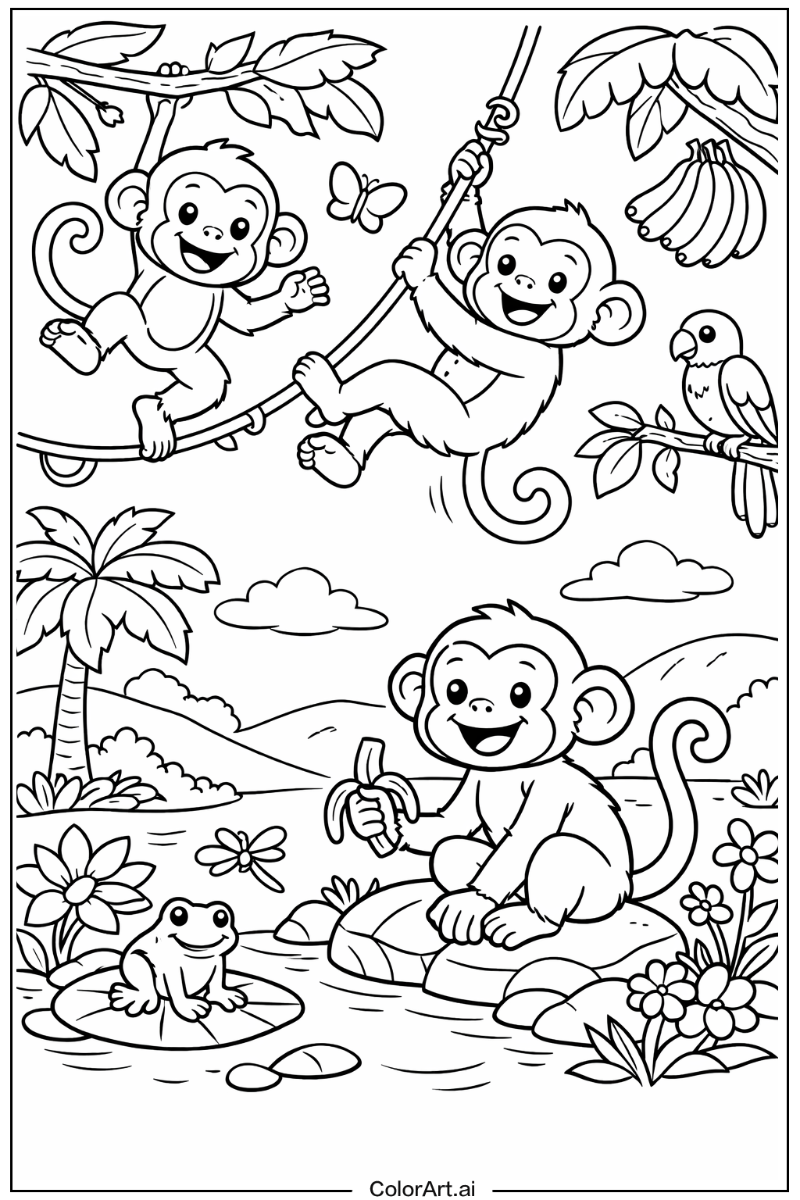Playful monkey Monkey Design 2