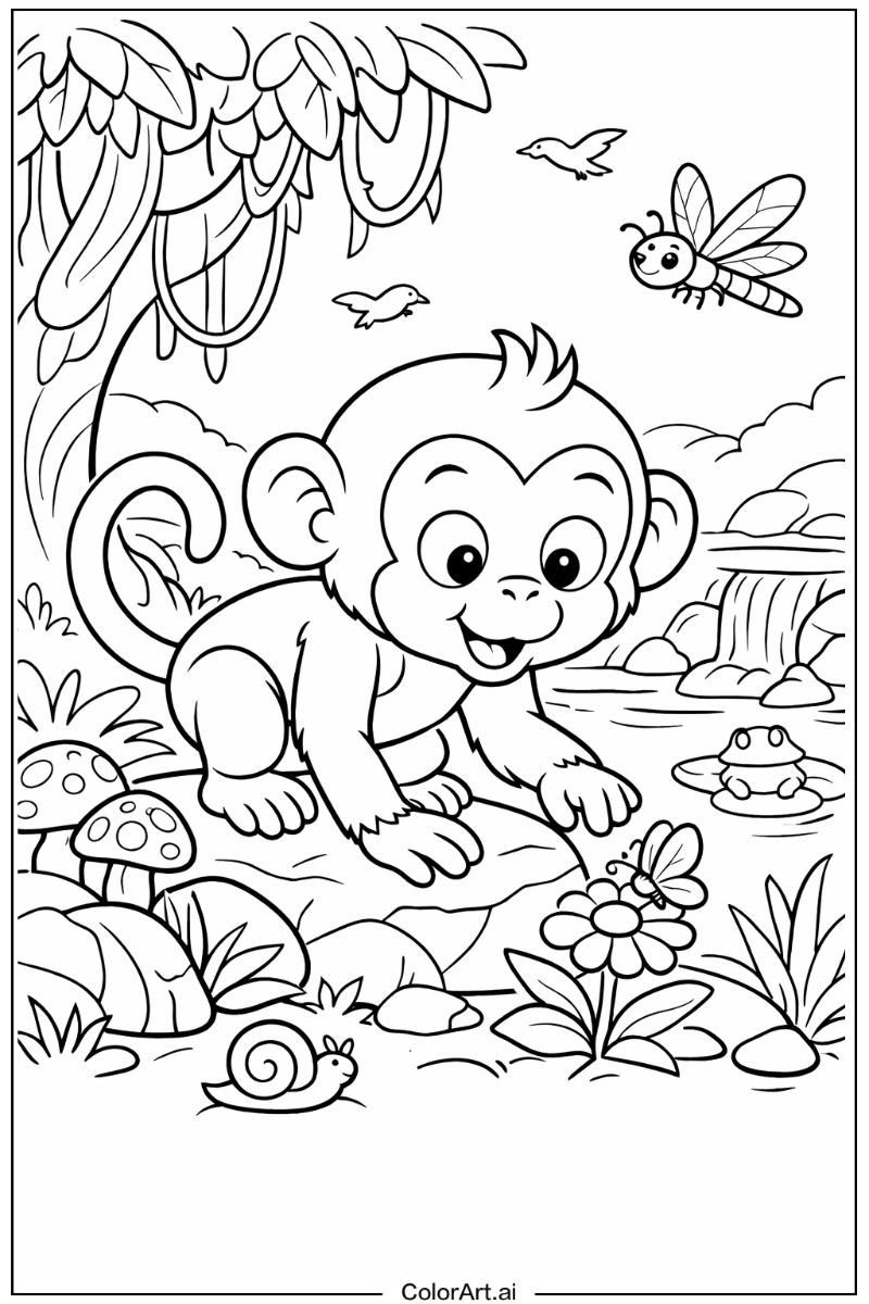 Curious monkey Monkey Scene 2
