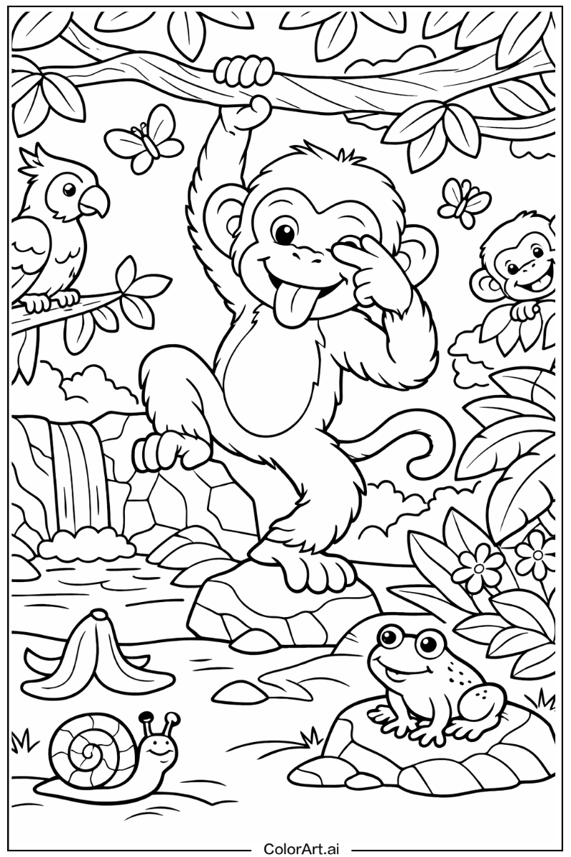 Monkey with Cheeky monkey Theme 2