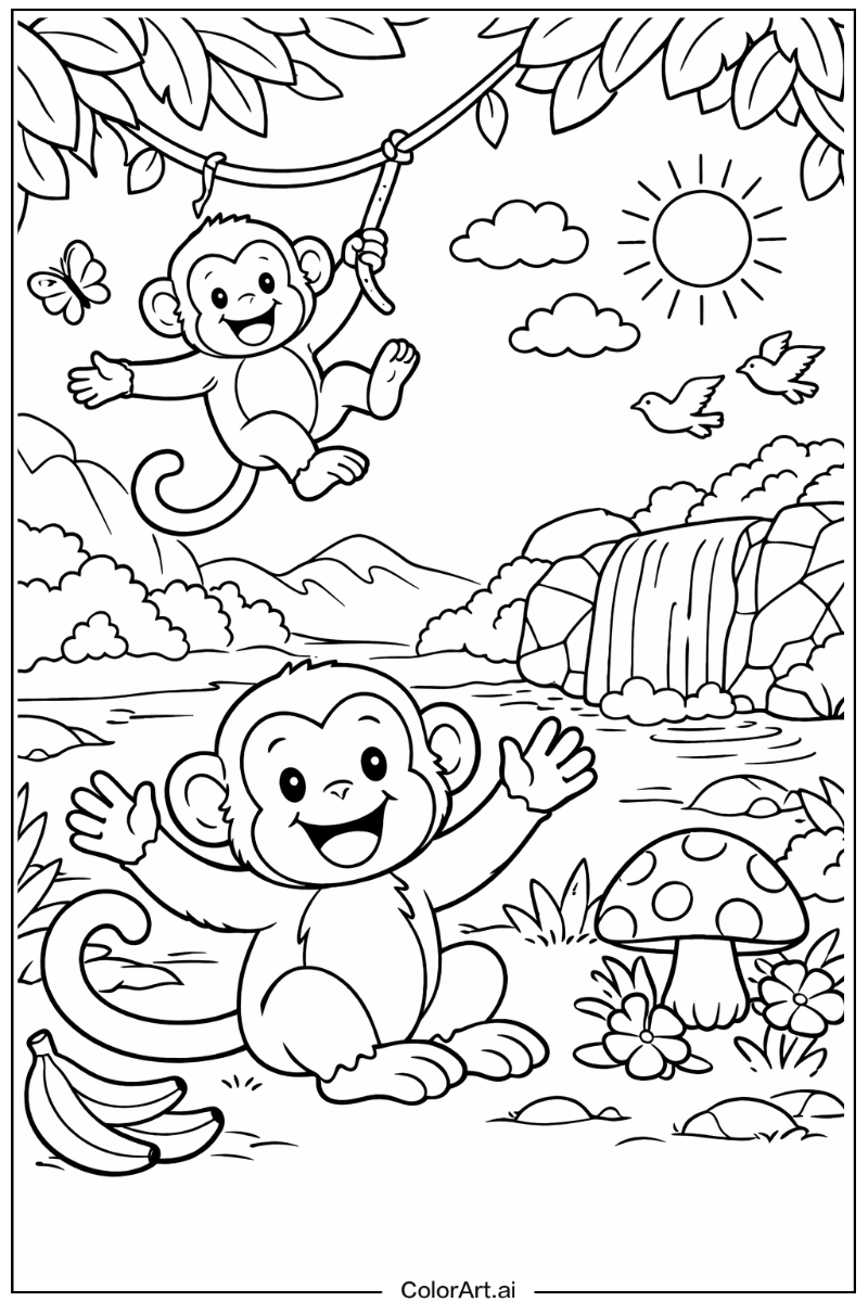 Happy monkey Monkey Design 2