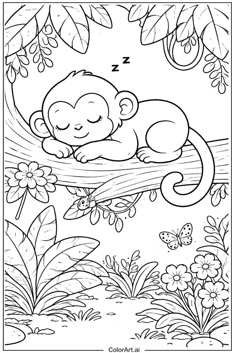 Monkey with Sleeping monkey Theme 2