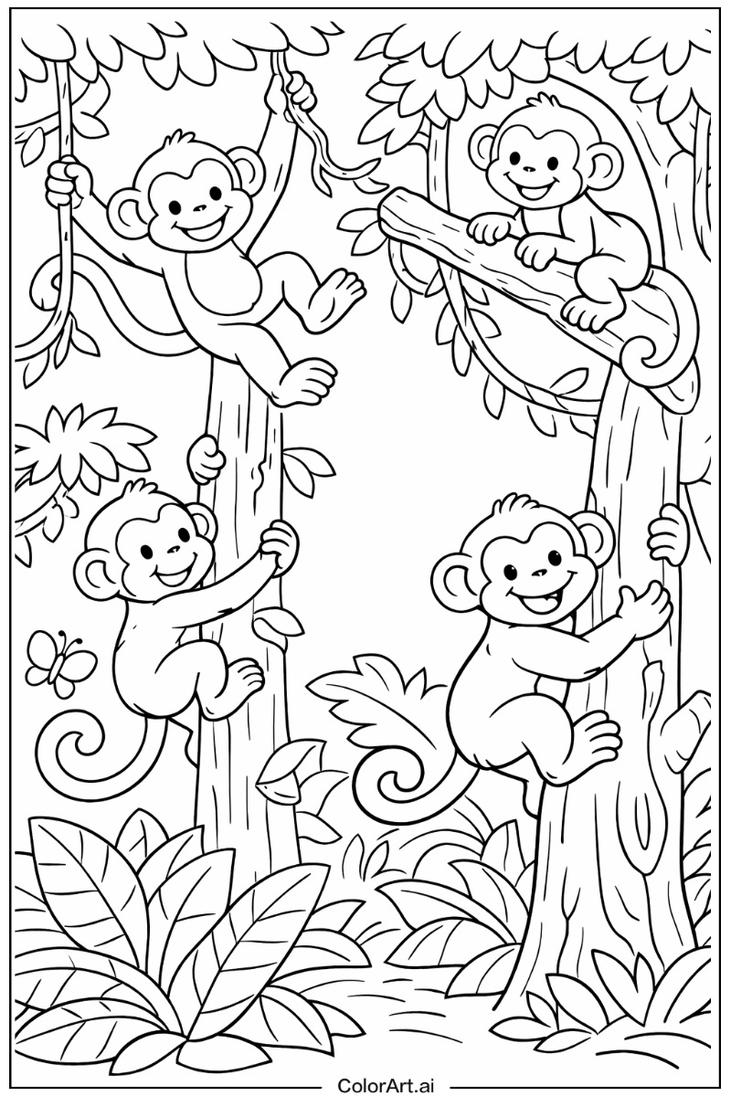 Climbing trees Monkey Scene 2