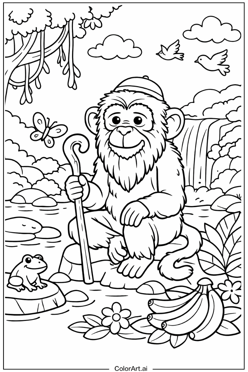 Monkey with Old monkey Theme