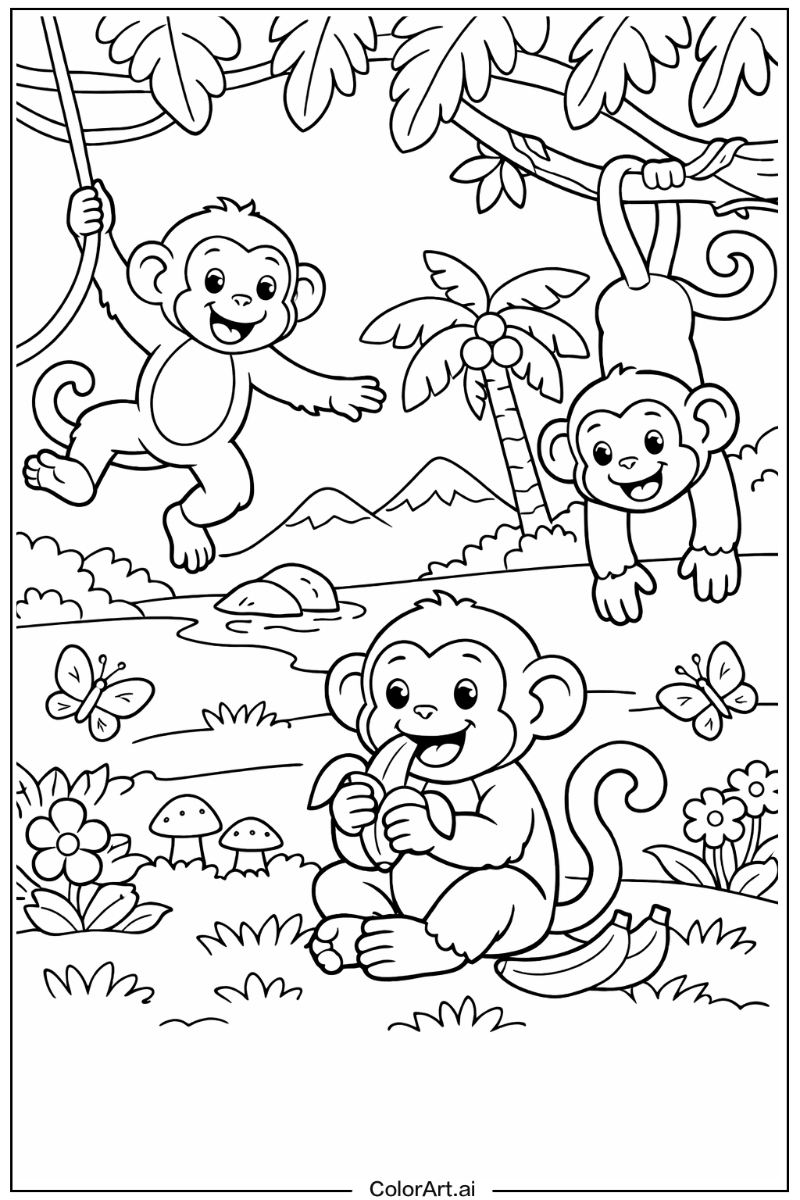 Playful monkey Monkey Design