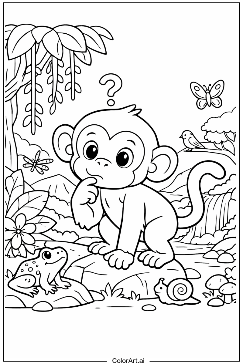 Curious monkey Monkey Scene