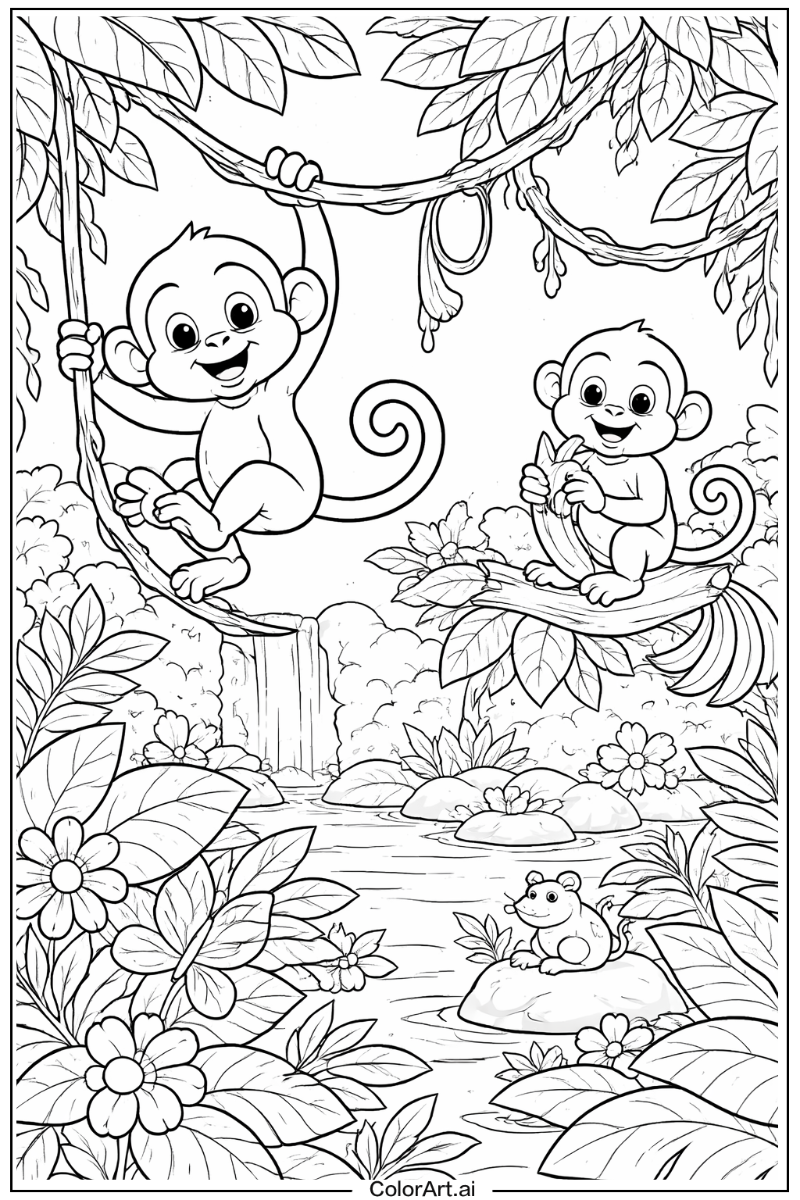 Monkey with Cheeky monkey Theme