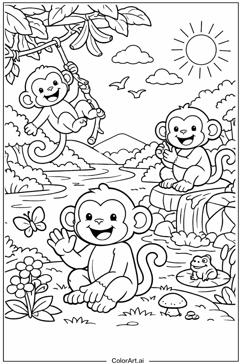 Happy monkey Monkey Design