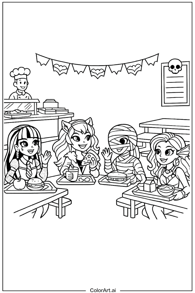 Monster high cafeteria Monster High Scene