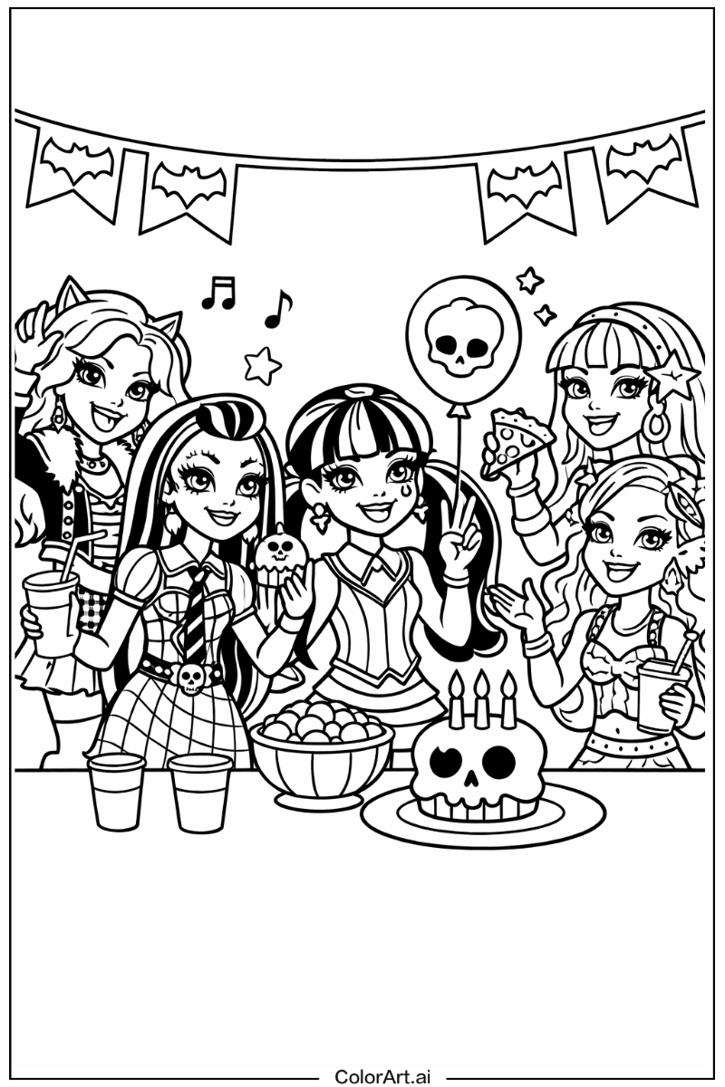Monster High with Monster high party scene Theme