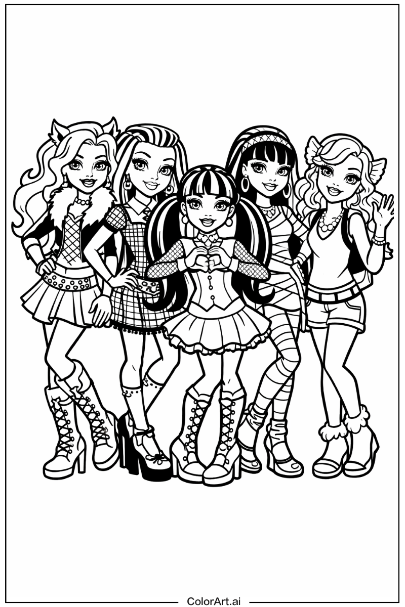 Monster high group pose Monster High Design