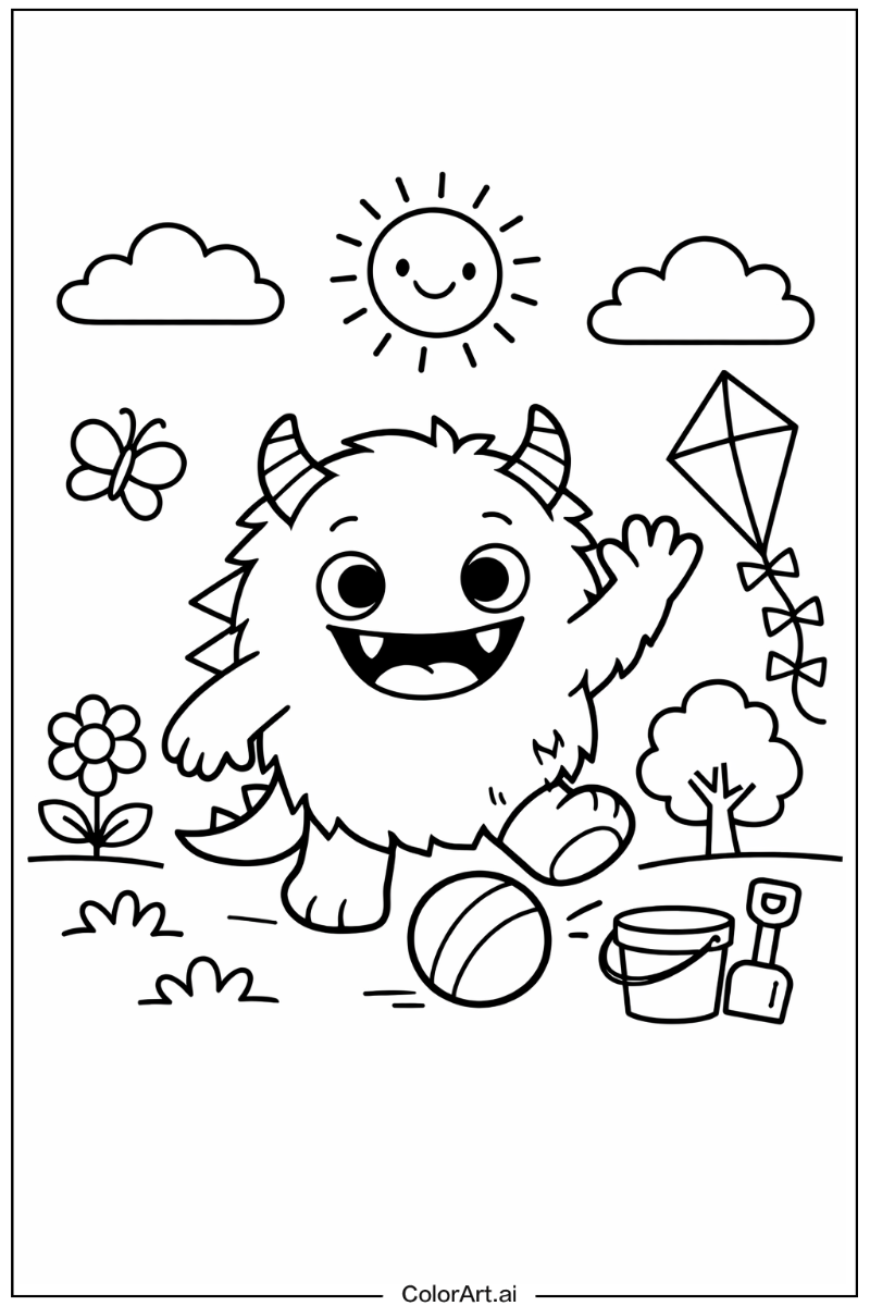 monster Playing Outside 2