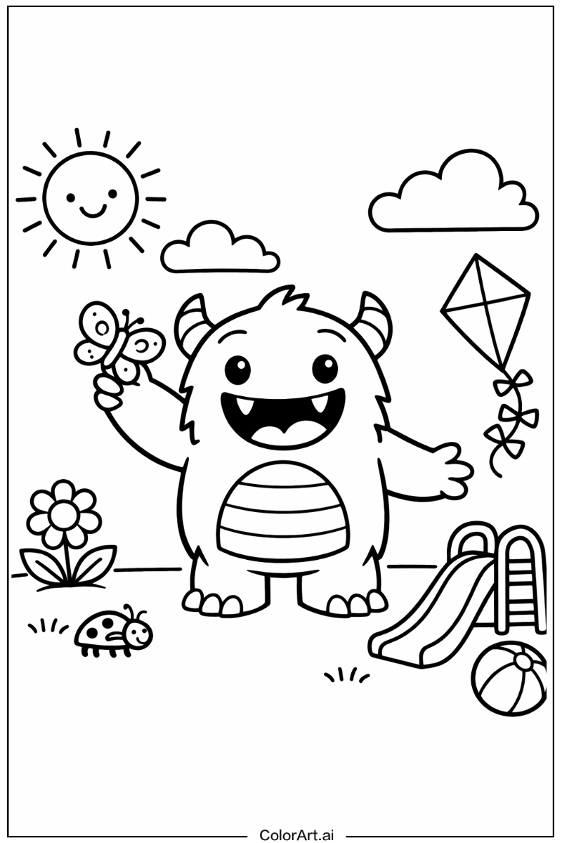 monster Playing Outside 3