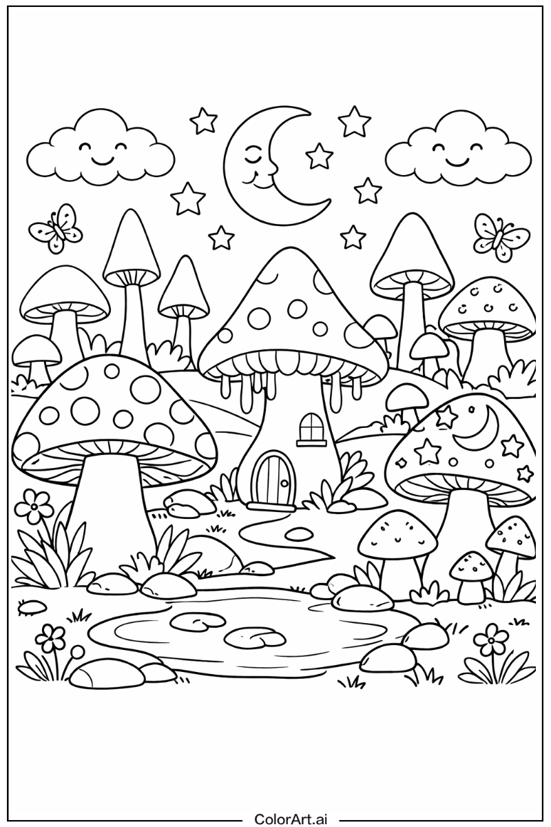 Mushroom with Magic mushroom Theme