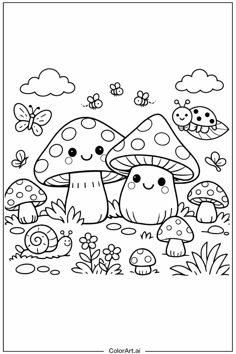 Cute mushroom Mushroom Scene