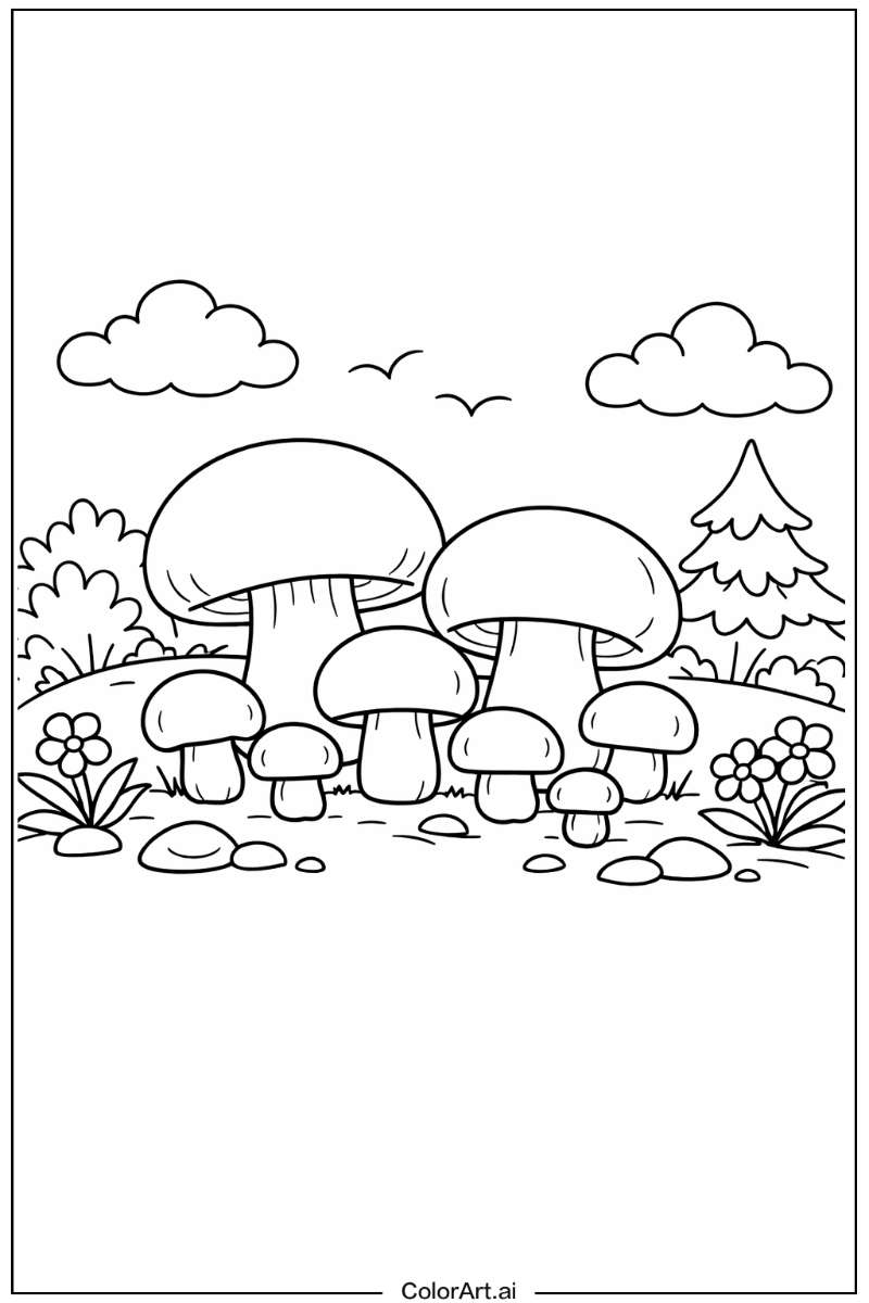 Mushroom with Button mushroom Theme