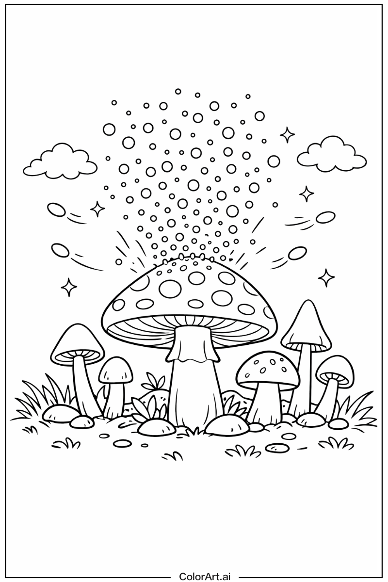 Spores Mushroom Design