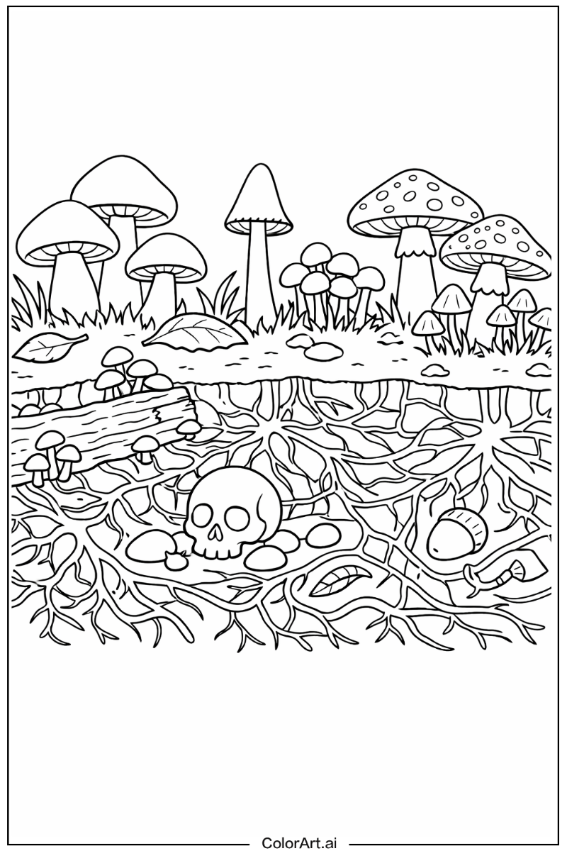 Mycelium Mushroom Scene