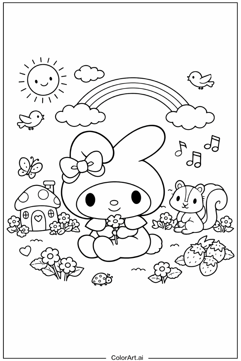 My melody with Pink hood Theme