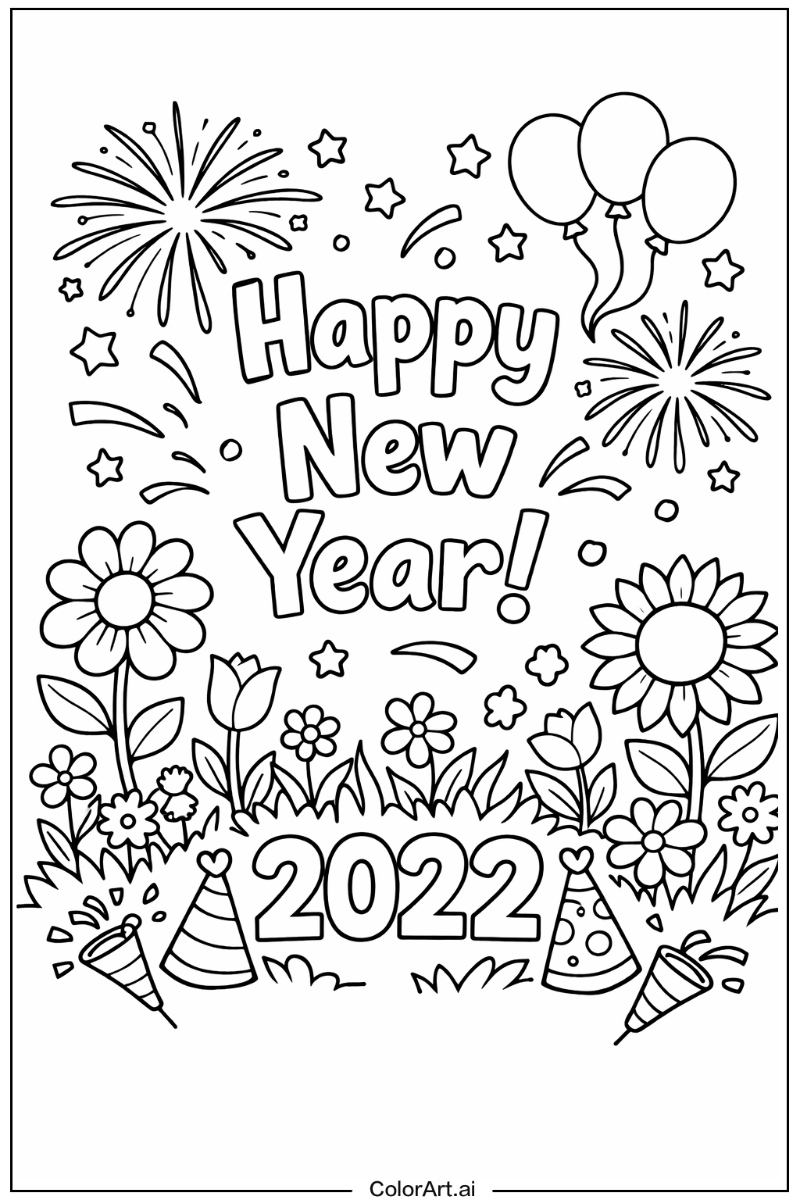 55 Pages de Colorier Gratuites pour le Nouvel An