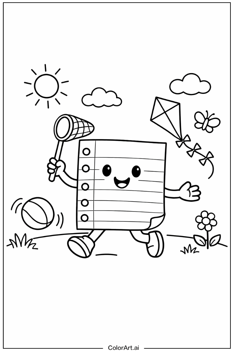 notebook paper Playing Outside 2