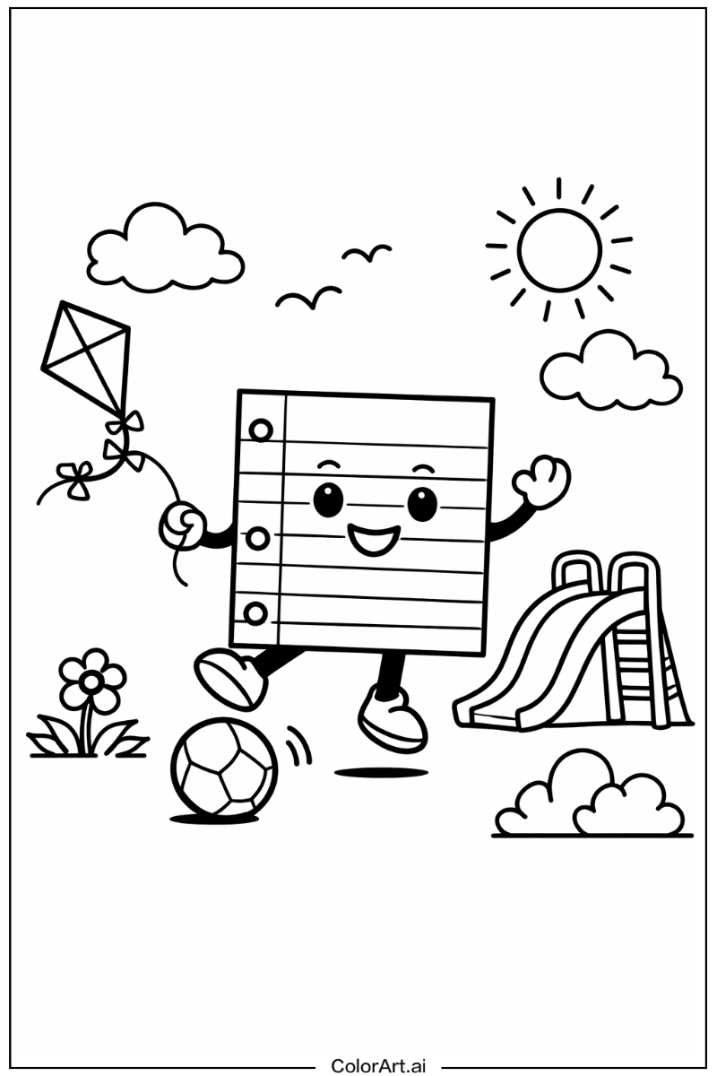 notebook paper Playing Outside 3