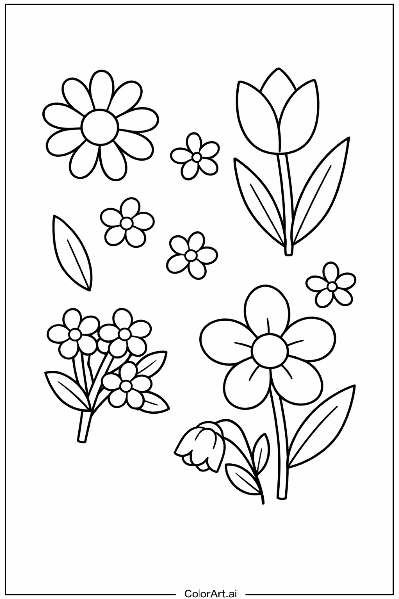 notebook paper with Flowers 3