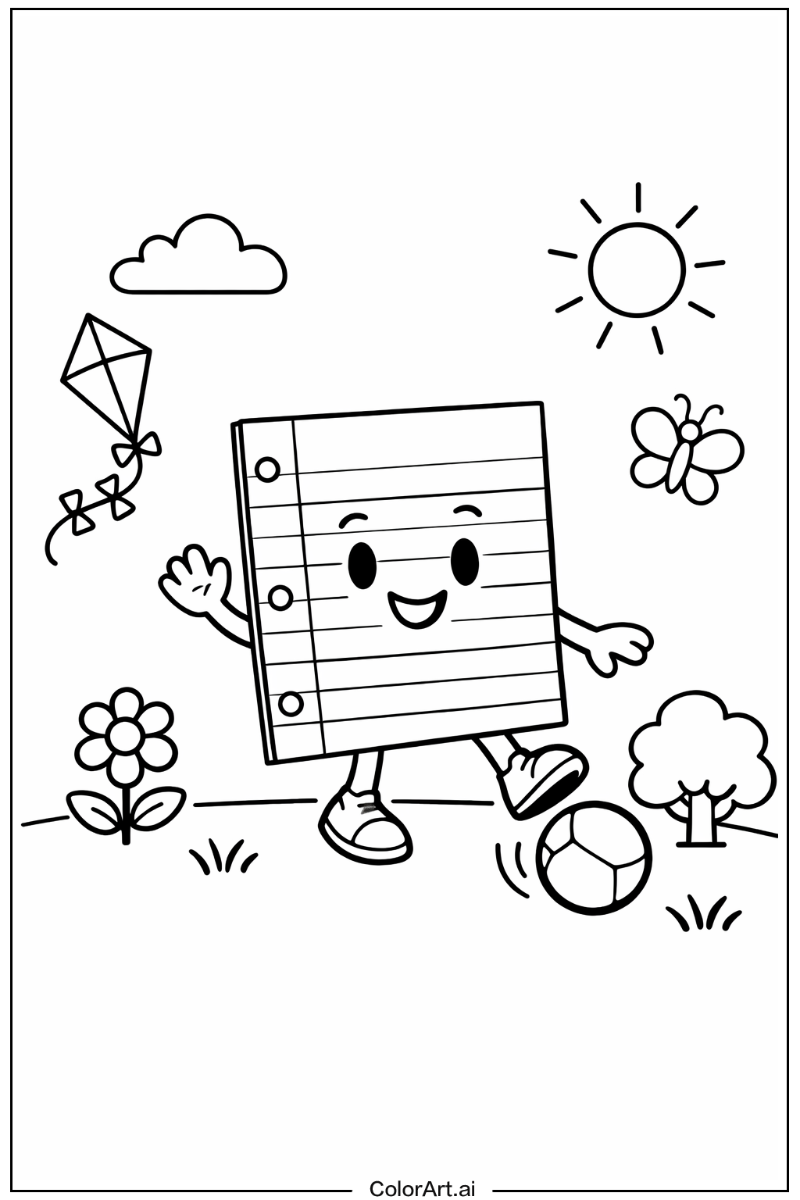 notebook paper Playing Outside 4