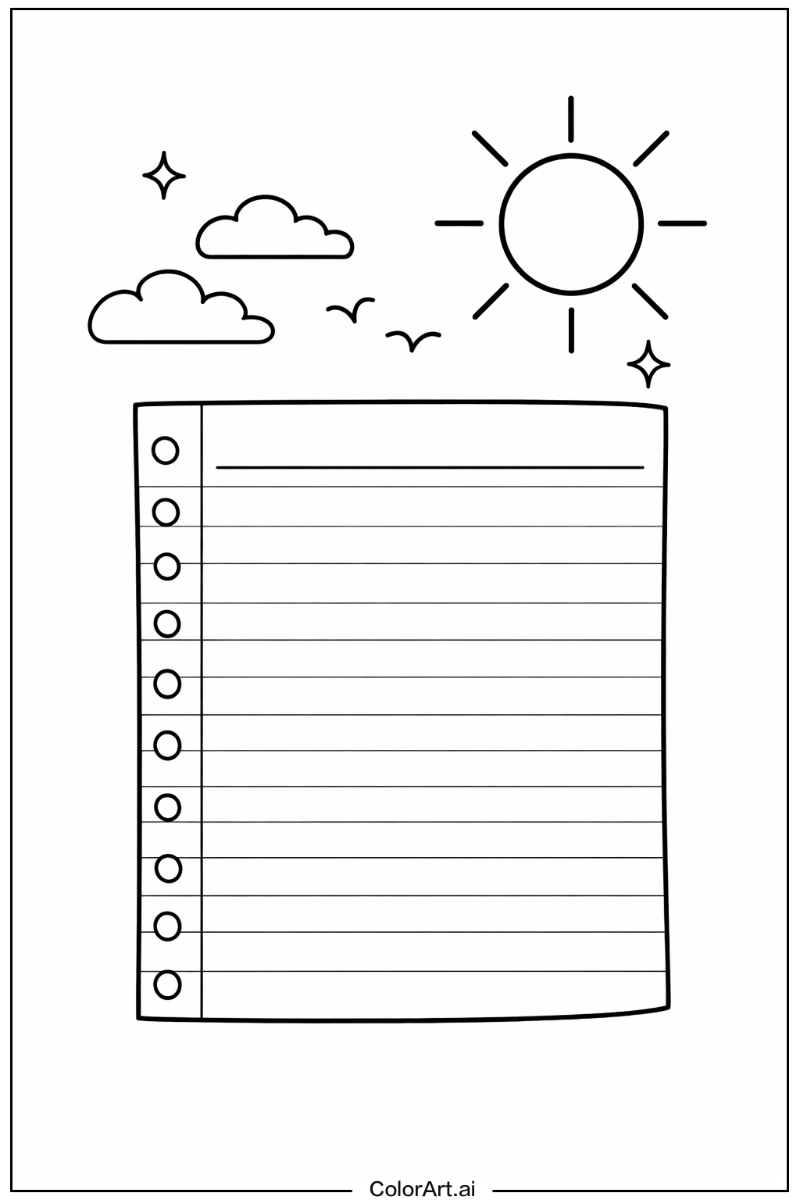 notebook paper Under the Sun 5