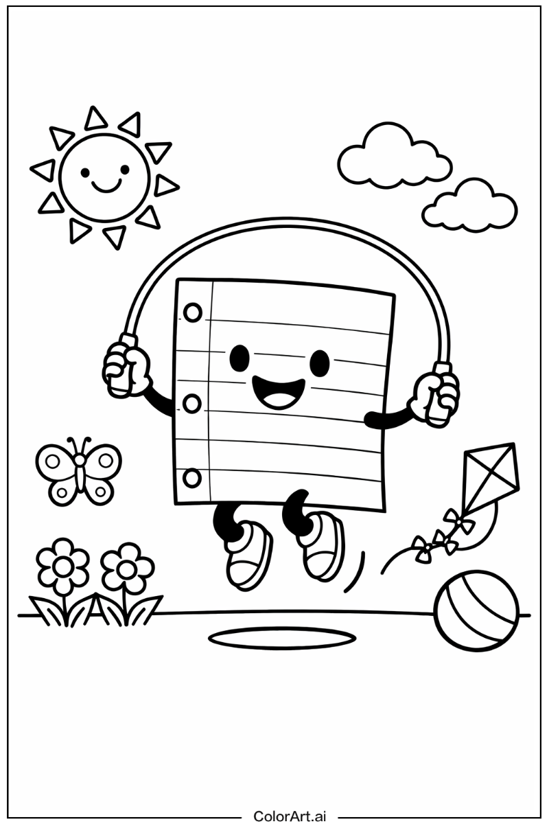 notebook paper Playing Outside 6