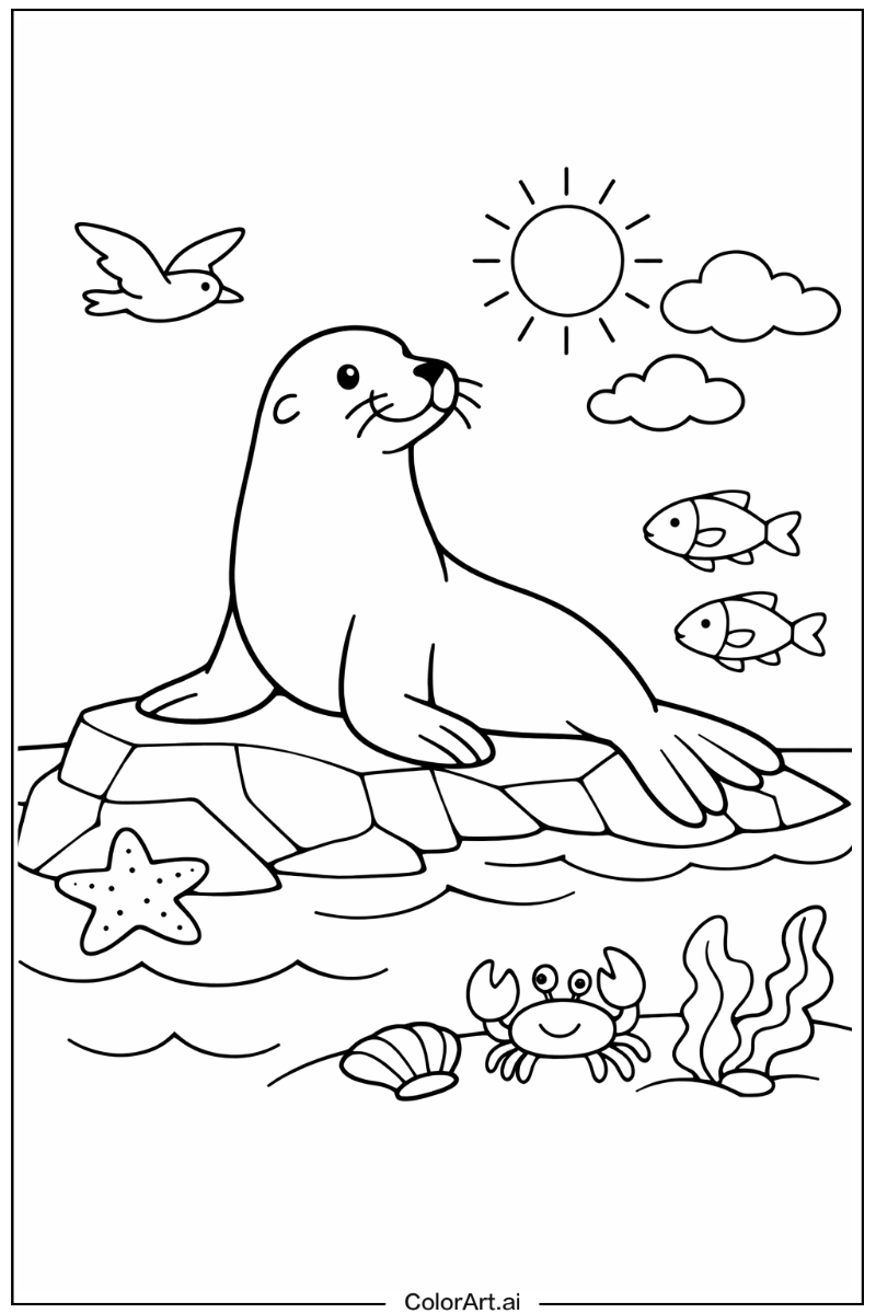 Ocean animals with Sea lion Theme