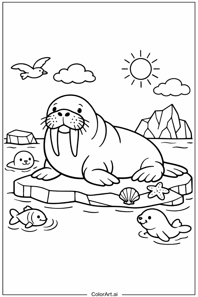 Walrus Ocean animals Scene