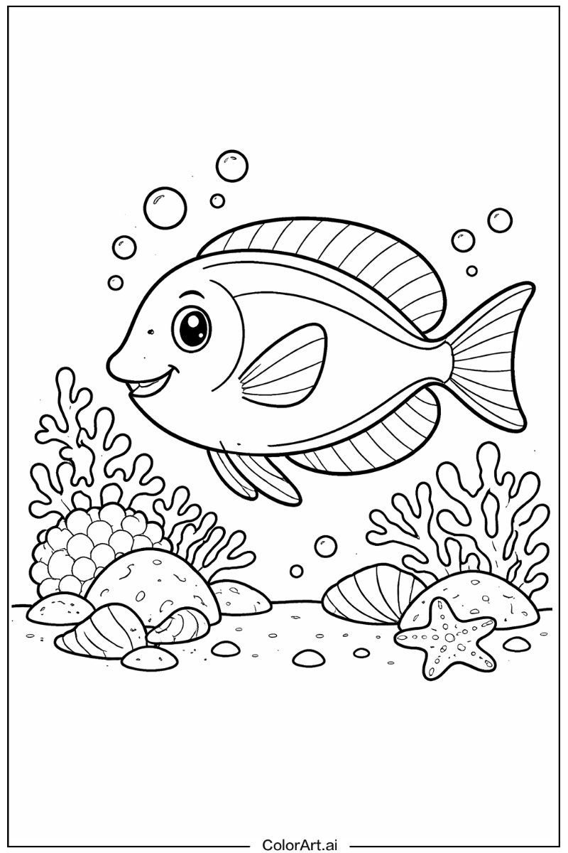 Tang fish Ocean animals Design