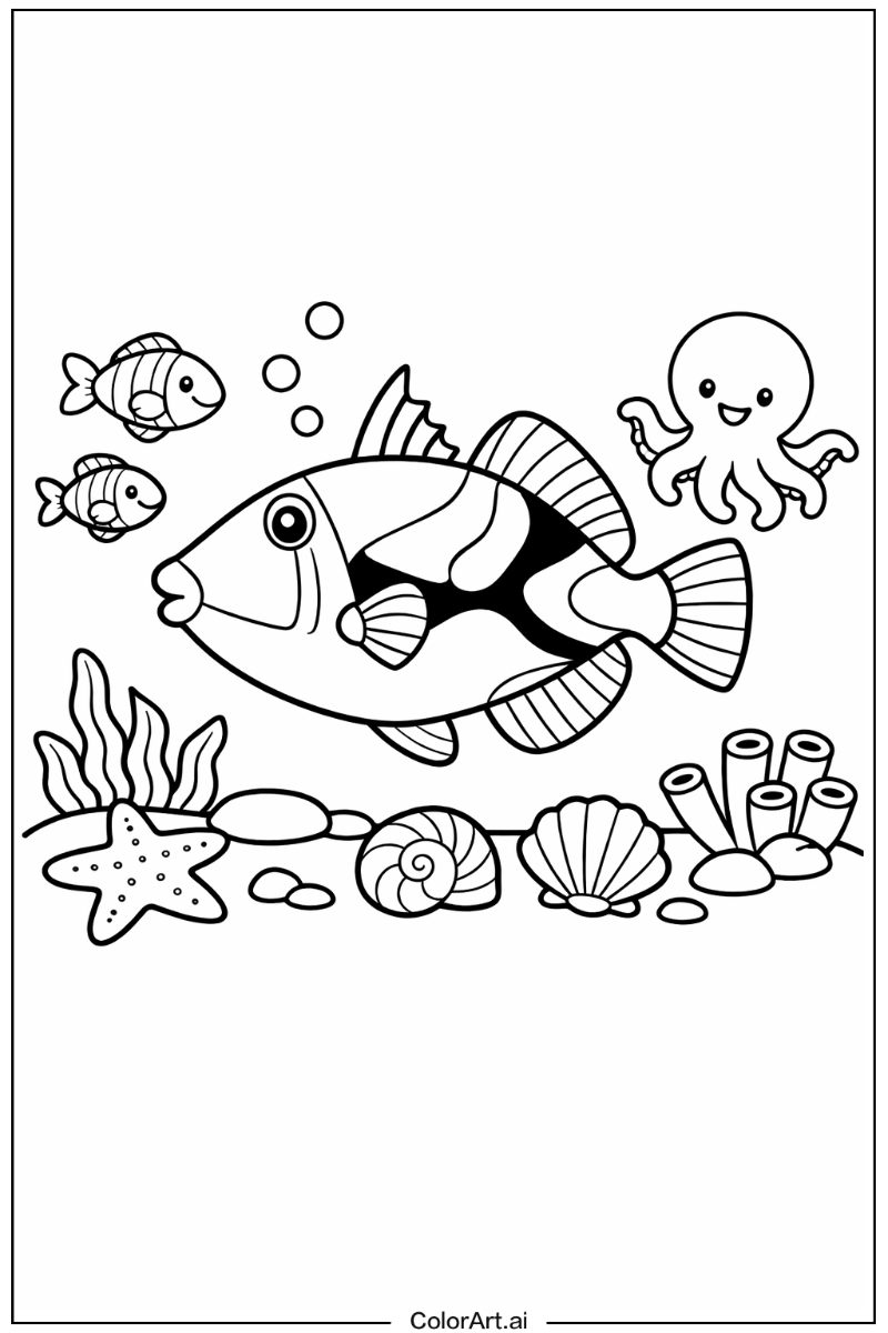 Triggerfish Ocean animals Scene
