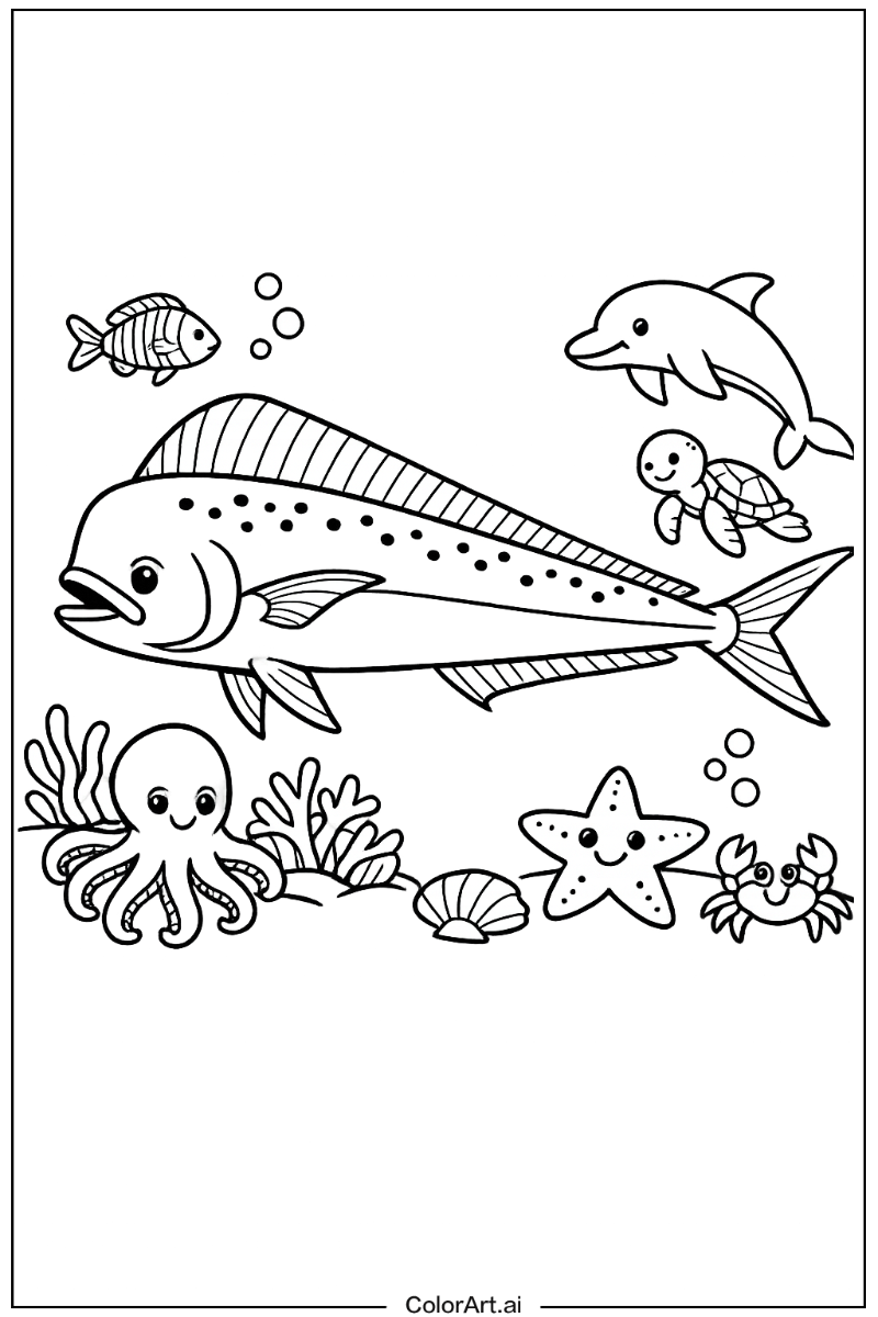 Mahi mahi Ocean animals Design
