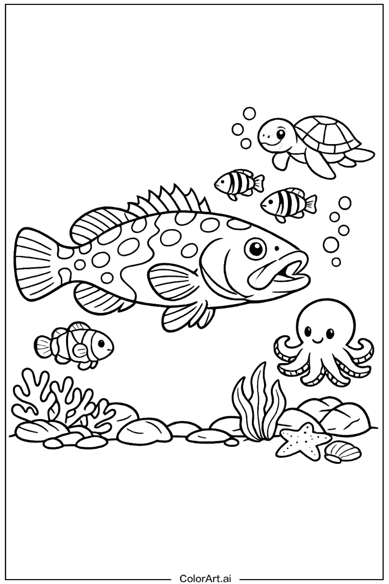 Grouper Ocean animals Design
