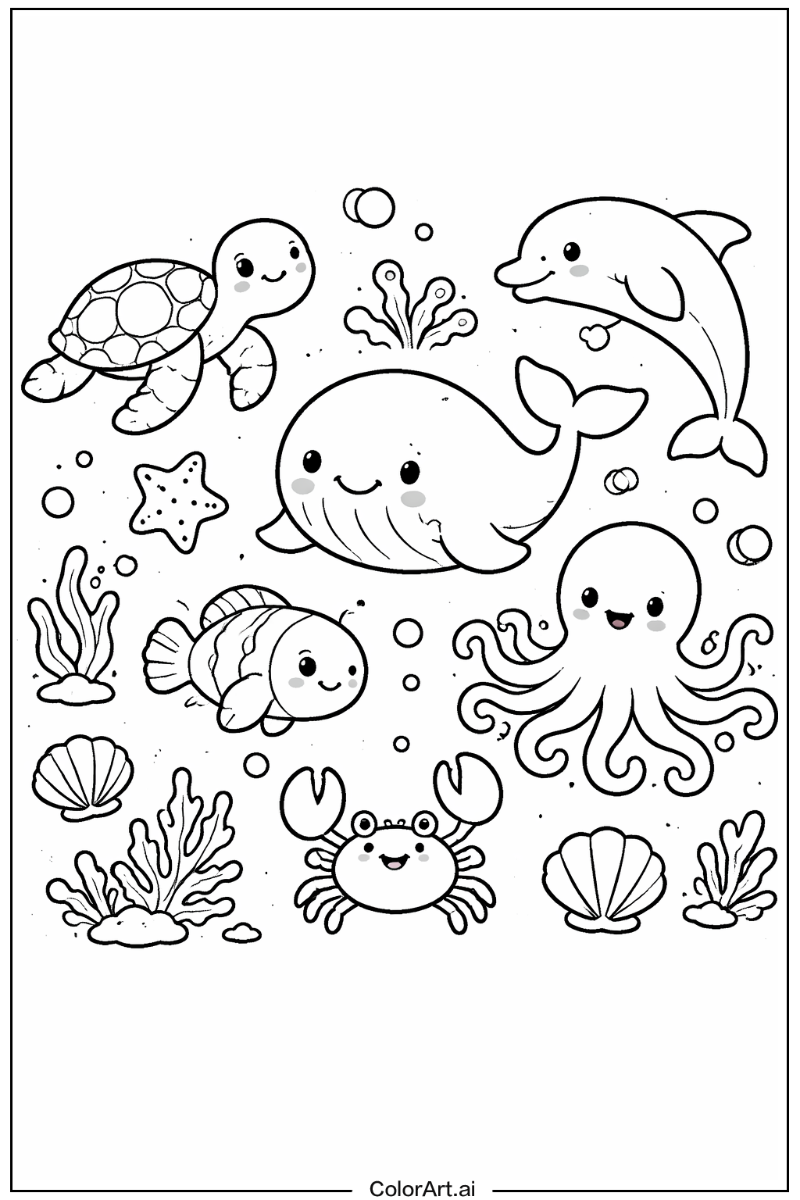 Sole Ocean animals Scene