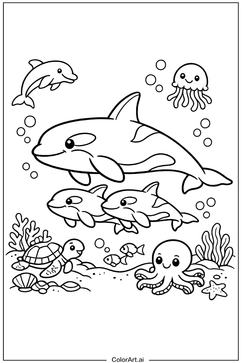 Orca Ocean animals Scene