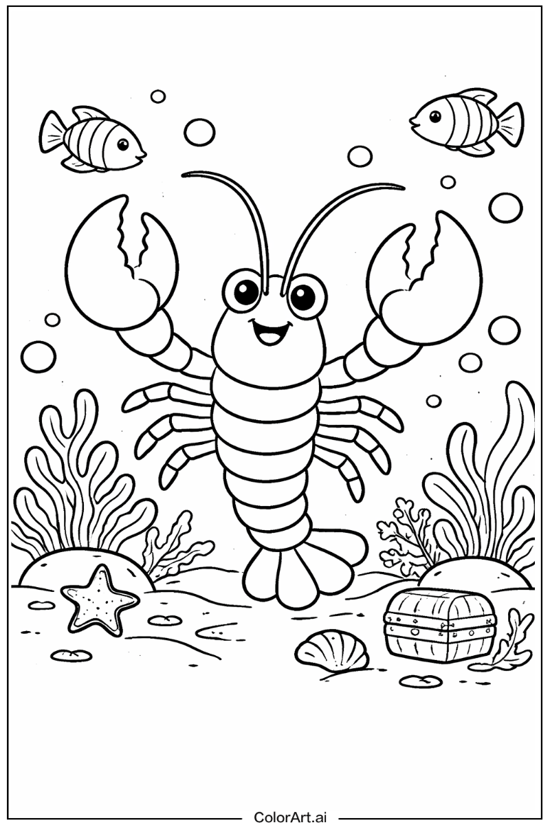 Ocean animals with Lobster Theme