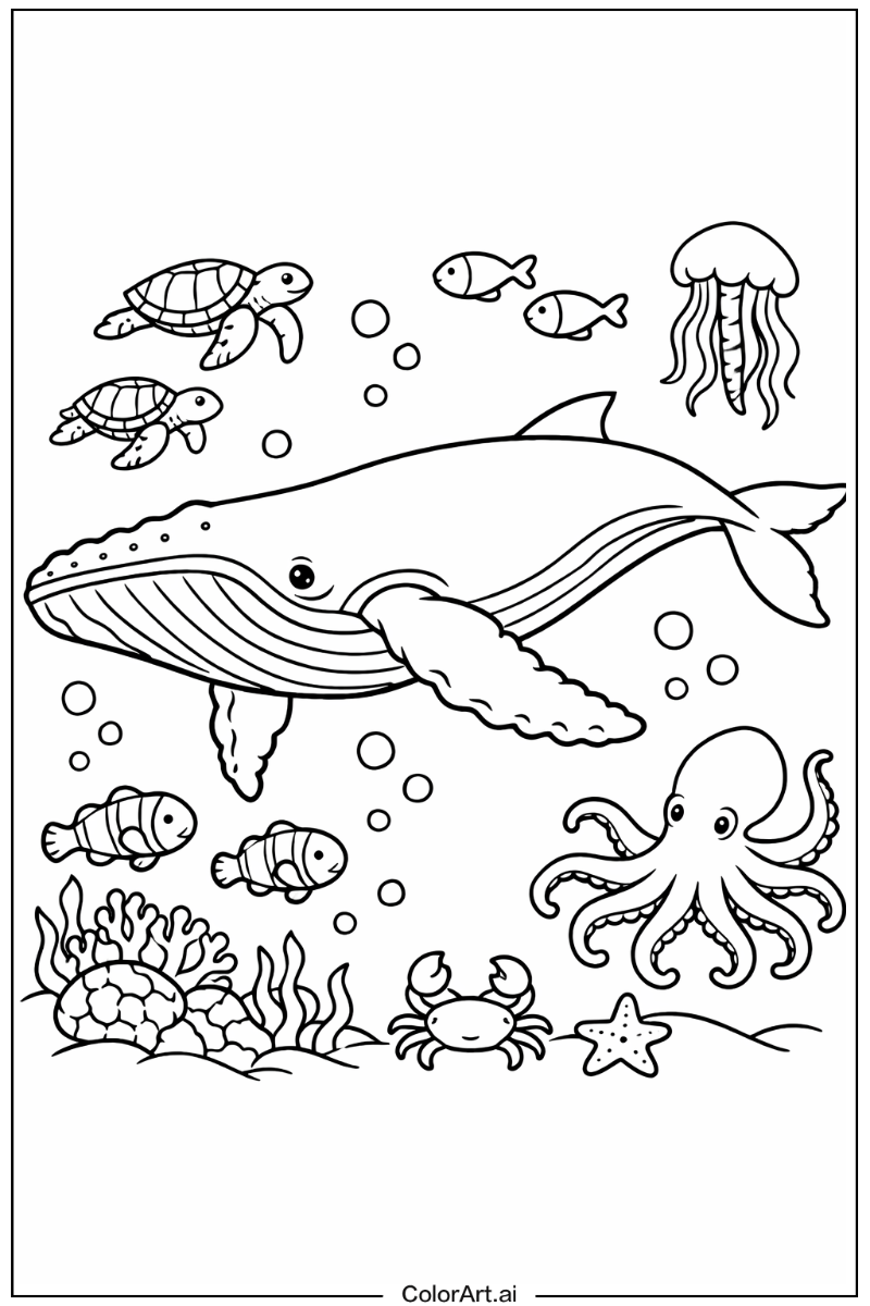 Humpback whale Ocean animals Design